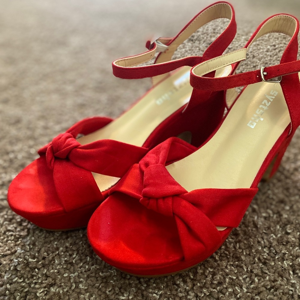 Red Platform Heels